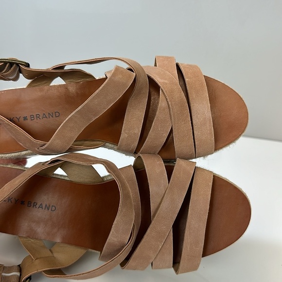 Lucky Brand Jokepa Brown Platform Wedge Espadrille Sandals Size 10 - Picture 12 of 16